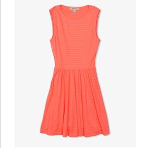 Rubbed Mesh Sleeveless Skater Dress